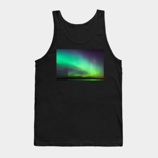 Northern lights over lake in Finland Tank Top